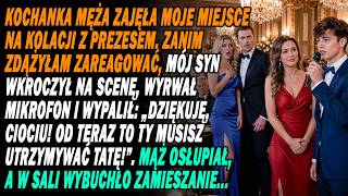 🍷Kochanka Z Szefem. Syn Do Mikrofonu: „Dzięki Ciociu, Teraz Ty Utrzymuj Tatę!”. Mąż Zaniemówił.🎤😏