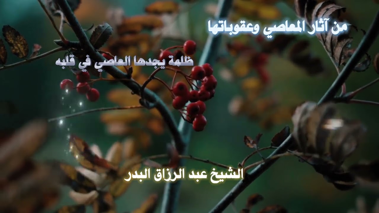 من آثار الذنوب القبيحة ظلمة يجدها العاصي في قلبه الشيخ عبد الرزاق البدر