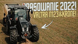 Prasowanie Siana 2022 Fatalne Zbiory Valtra N123 Hitech & Krone Fortima V1500 Mc Aw