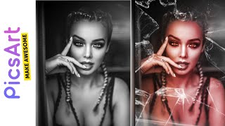 Face Retouching in PicsArt | Add Broken window in photo editing screenshot 2