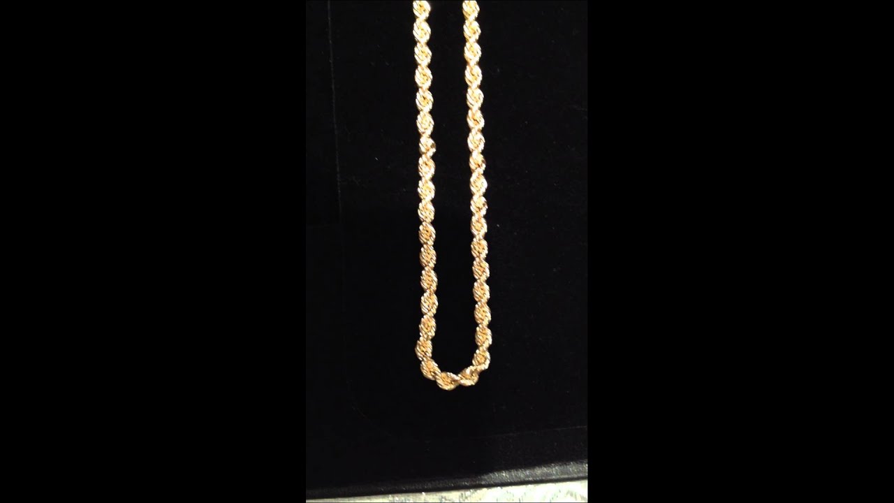 GOLD CHAIN 30 INCH ROPE CHAIN 10K SOLID GOLD - YouTube