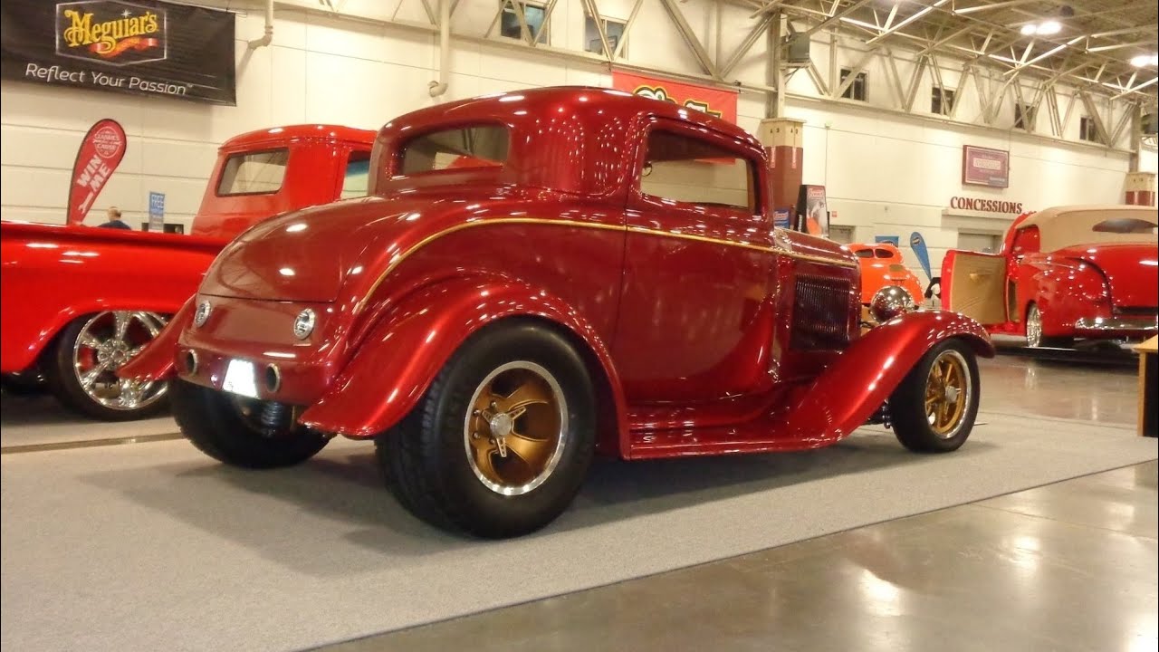 レッドフード ホットトイズ 1932 Ford Three 3 Window Street Hot Rod in Red & Engine Sound on
