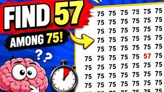 🔥🤯 This Tiny Number Puzzle Is Breaking the Internet! Find 57 amongst 75