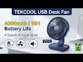 SPICIXE TEKCOOL USB Desk Fan Full Review - Portable &amp; Rechargeable 4000mAh Fan | Review in Hindi |