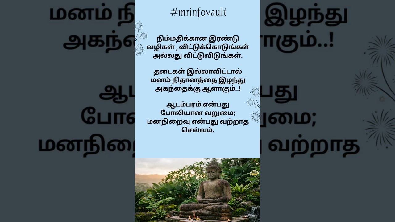 நிம்மதியாக வாழ இந்த 2 விஷயங்கள் போதும்! 🤫✨ #mrinfovault