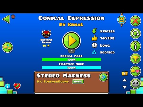 MY NEW HARDEST COMPLETION | Conical Depression by KrmaL 100%