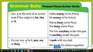 Present Tense Action Verbs