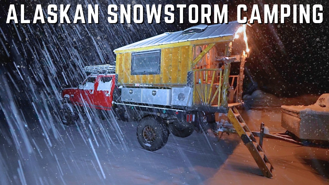 Riding Out a Snowstorm Inside a Cozy Homemade Truck Cabin