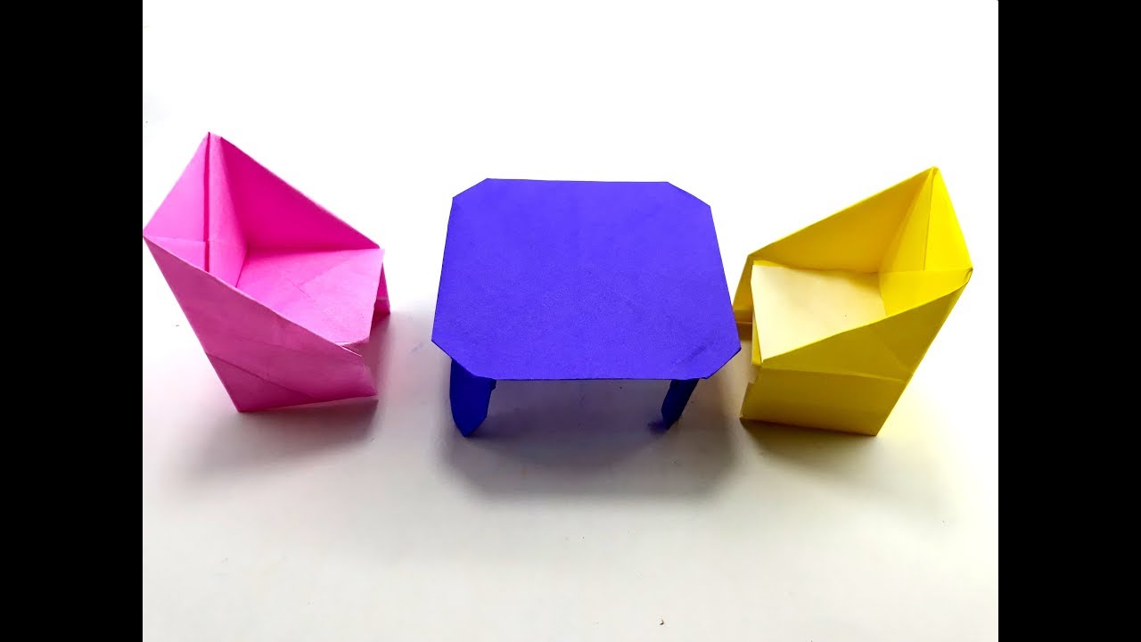 How to make an easy Origami paper Table YouTube