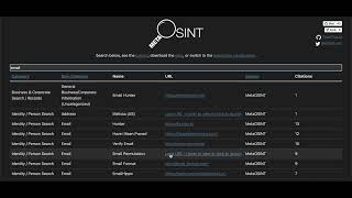 MetaOSINT | Jumpstart Open Source Intelligence Investigations | Searchable Table Tutorial