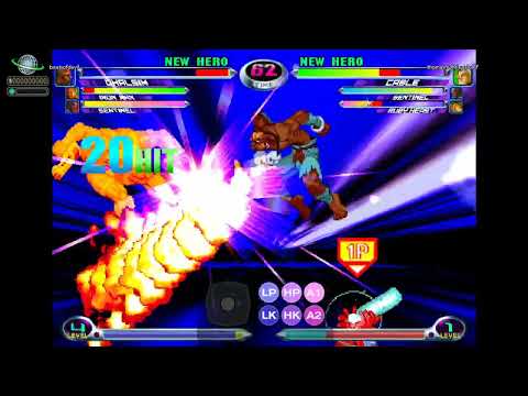 MvC2 Dhalsim 85% Unblockable Strike x Proton Cannon x HSF from Repulsor Inferno Air combo seq 120825