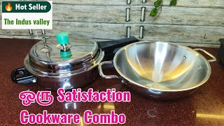 Rapidcuk Tri-Ply Stainless Steel 2-In-1 Pressure Cooker Triply Deep Kadai Perfect Cookware Combo