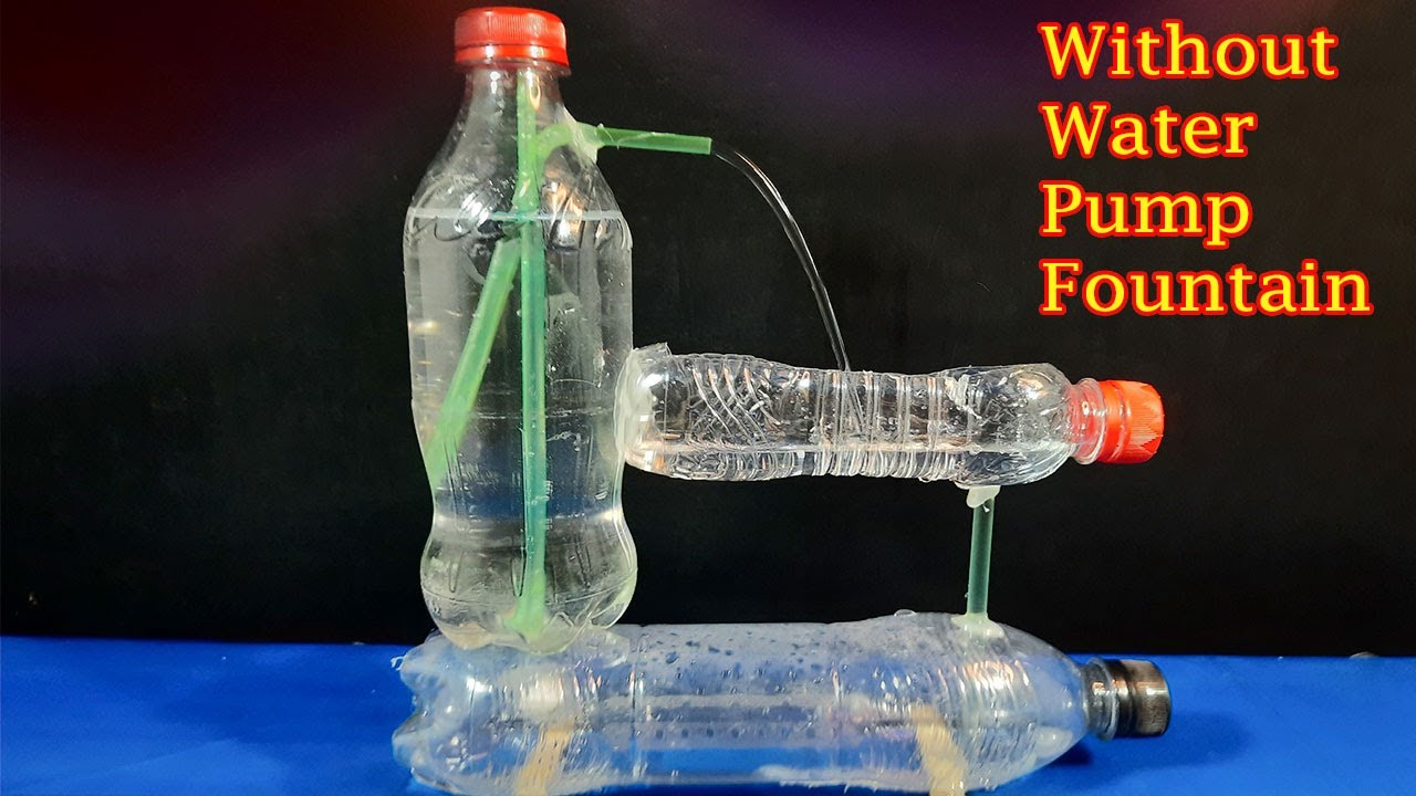 DIY Desktop water fountain making without water pump from plastic