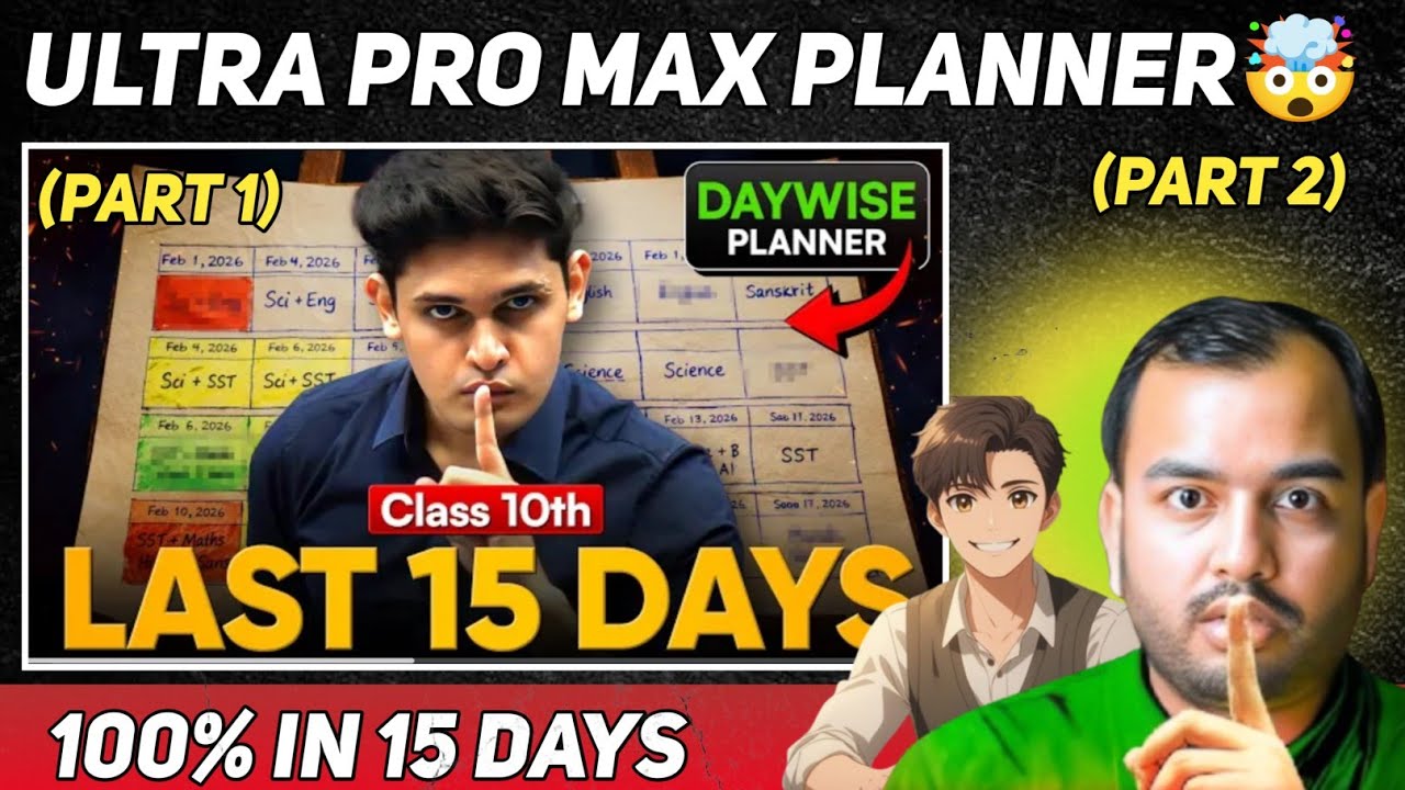 Class 10th - Last 15 Day wise IMPROVED Planner🔥| Score 95% in Board | Prashant Kirad 