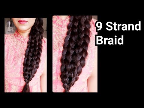 ￰कैसे बनाएं 9 Strand Braid बिलकुल आसानी से //Indian Braid Hairstyle for long hair