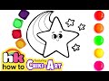 How to Draw a Cute Shooting Star | Drawing and Coloring For Kids | HooplaKids How to | Chiki Art