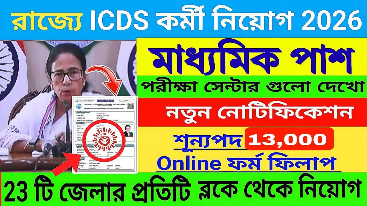 ICDS Form Fill Up 2026 | WB ICDS Recruitment 2026 | Anganwadi Worker Helper Apply Online  ICDS APPLY