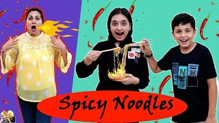 SPICY NOODLES | Family Comedy Eating Challenge | Korean Ramyun | Aayu and Pihu Show image