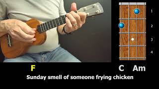 Sunday Morning Coming Down - Ukulele Travis Picking with Chords and Lyrics