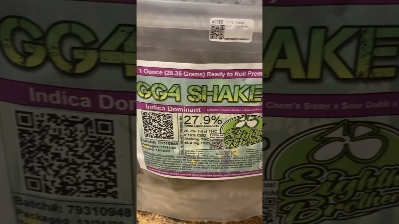 GG4 SHAKE - EIGHTH  BROTHER - OFF THE CHARTS VISTA Ca OTC - MEDICAL CANNABIS
