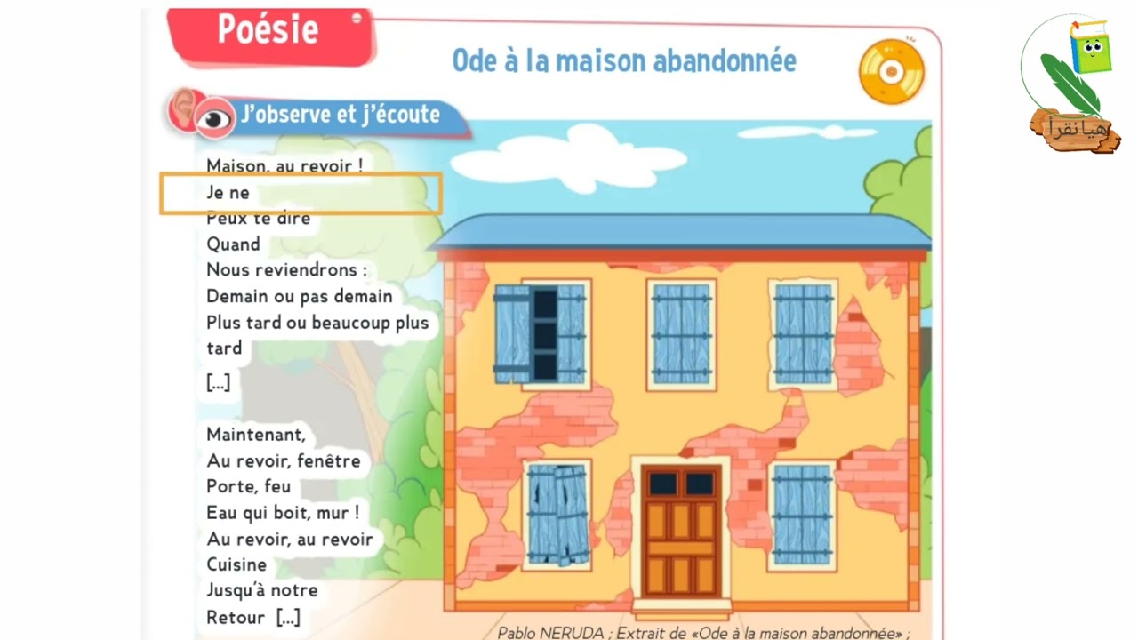 Poésie : ode à la maison abandonné / unité 4 : les habitations des hommes / trésor des mots / ce2