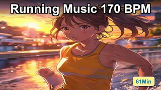 Running Music 170 BPM 61 Min 🏃 | Tempo Run Cadence Mix for Cardio & Pace Training