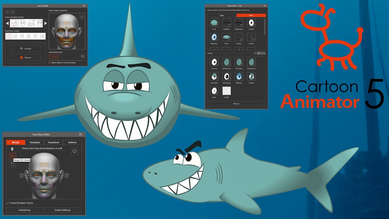 Shark  - Rigged 2D Character in Cartoon Animator 5