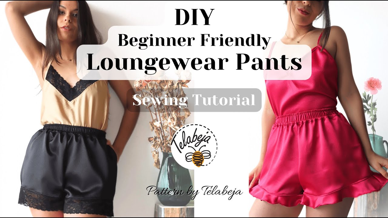 DIY Tutorial: Cute Loungewear Pants with Lace or Ruffles - Yolotl Loungewear Pattern by Telabeja