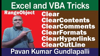 Excel Vba Clear Method Clearcontents Clearcomments Clearoutlines Clearhyperlinks
