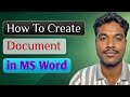 How to Create a Document in MS Word | Beginner Tutorial