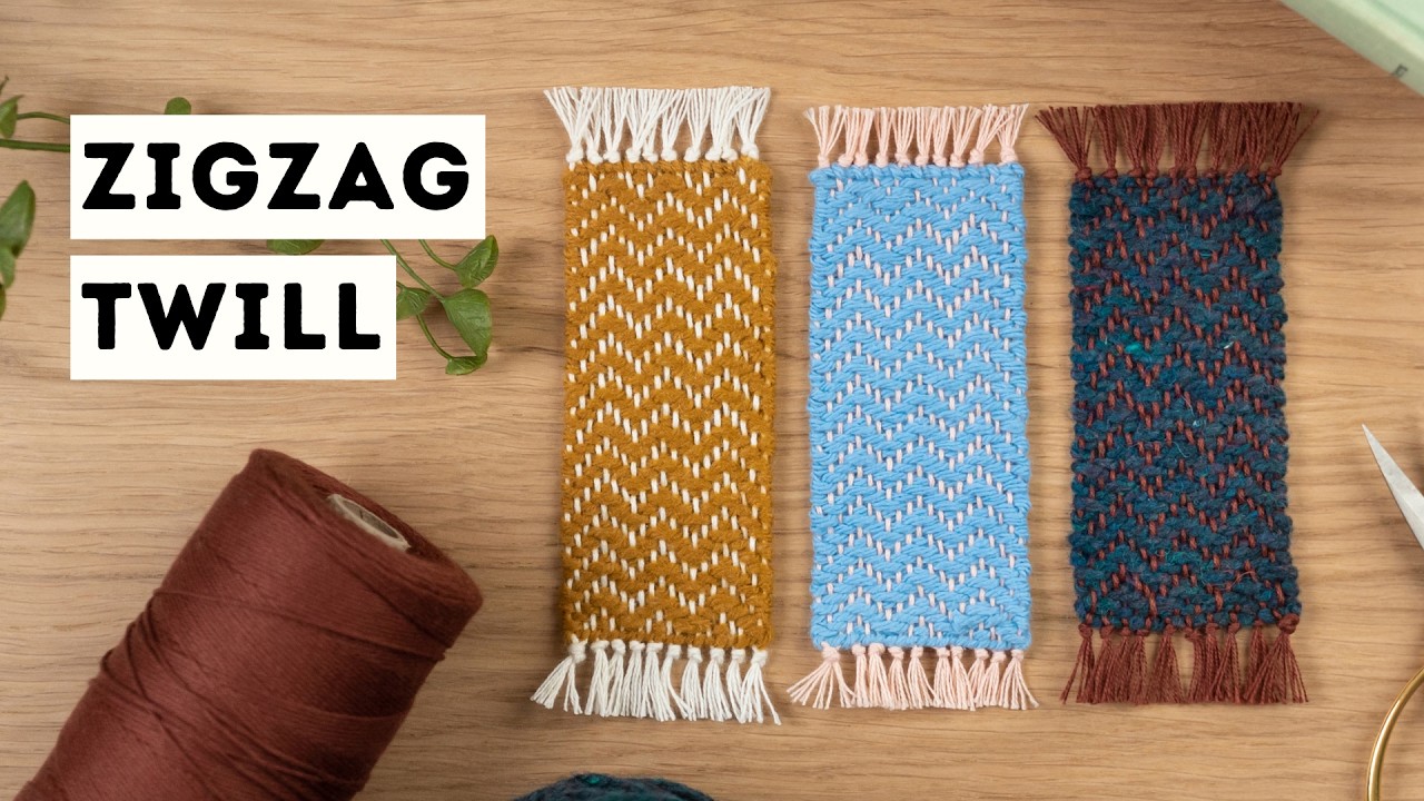 Woven zigzag twill bookmark tutorial! (beginner friendly)