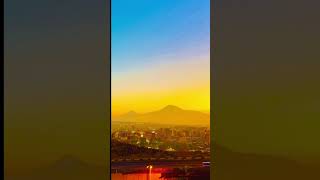 Golden dusk in Yerevan with Mount Ararat, Armenia 🇦🇲 Гора Арарат, Ереван, Армения 🇦🇲 Արարատ Լեռը