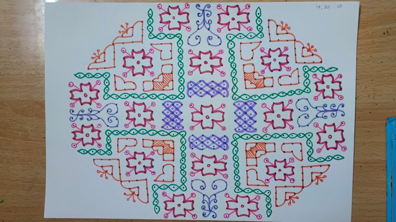 30 chukkala muggulu.. simple rangoli..big kolam..