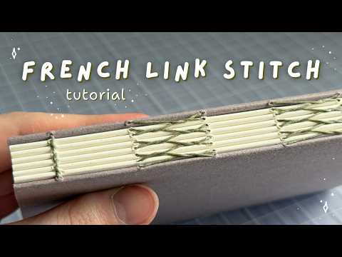French Link Stitch Tutorial ✿ bookbinding with quiet music