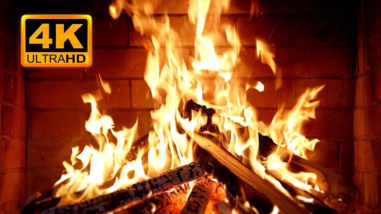 🔥 Fireplace 4K UHD! Fireplace with Crackling Fire Sounds. Fireplace Ambience