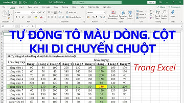 THỦ THUẬT 31: Cách tự động tô màu dòng và cột khi di chuyển con trỏ chuột