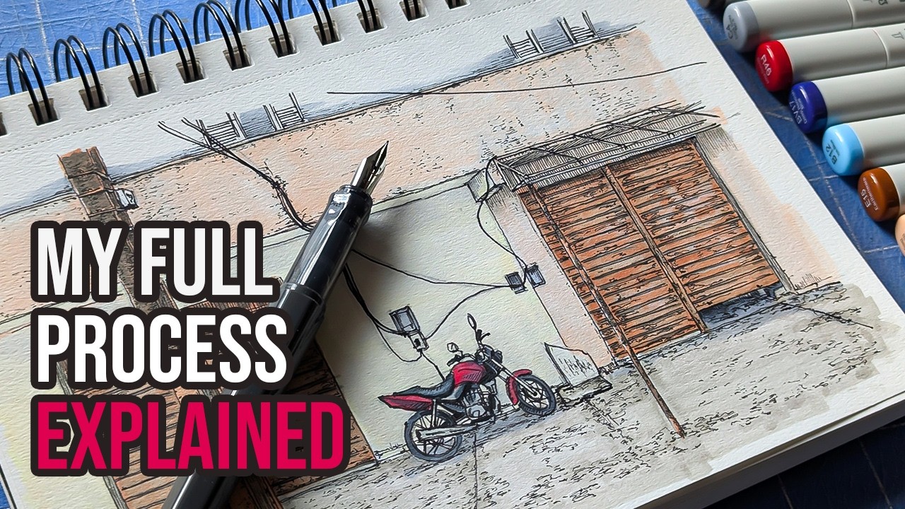 HOW TO Draw - URBAN Sketching - no talking