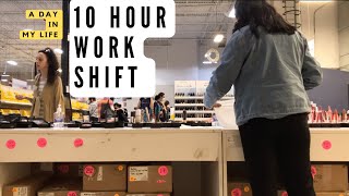 Working in warehouse sale: 10 hour work shift| International student in Canada 🇨🇦