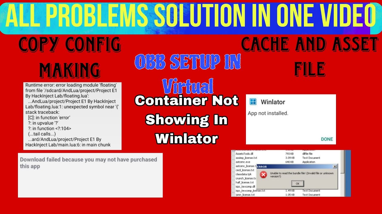 Andlua,Winlator,Exagear,Dual Space,Clone Master,Virtual Setup All Problems Solve In One Video 