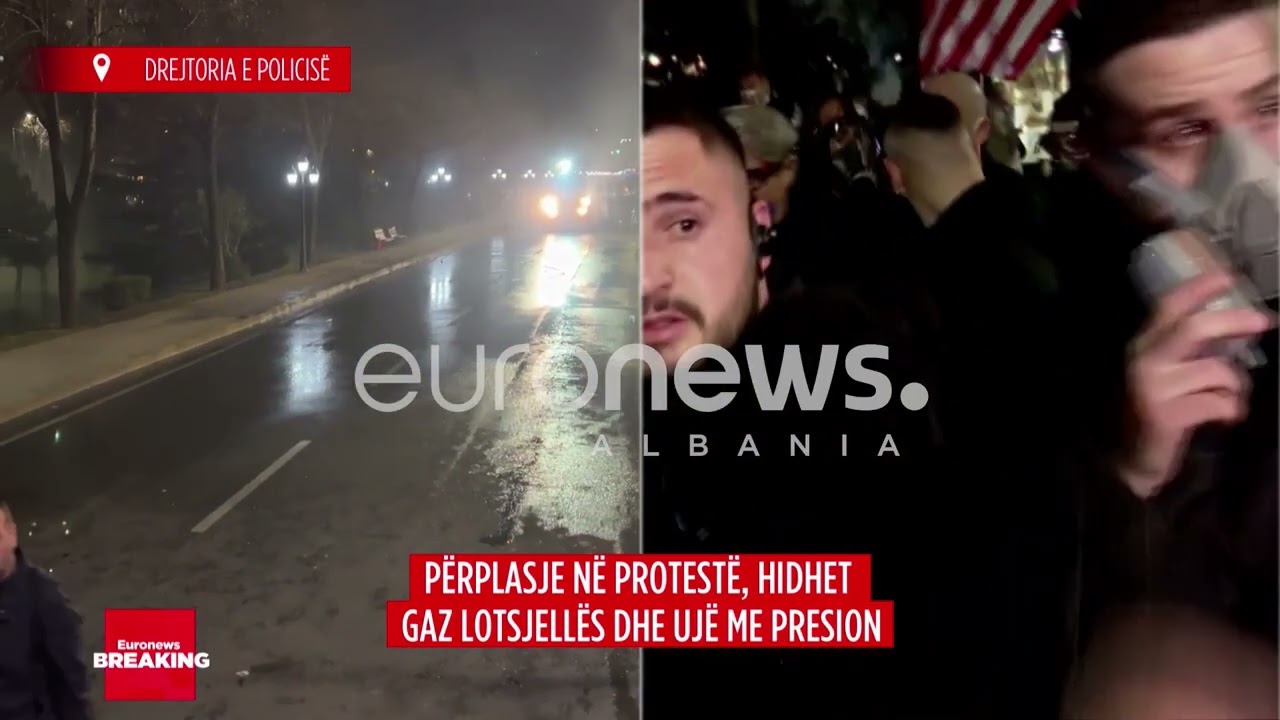 Gazetari raporton me maskë: Po tërhiqemi nga zona e drejtorisë se policisë, prej gazit lotsjellës