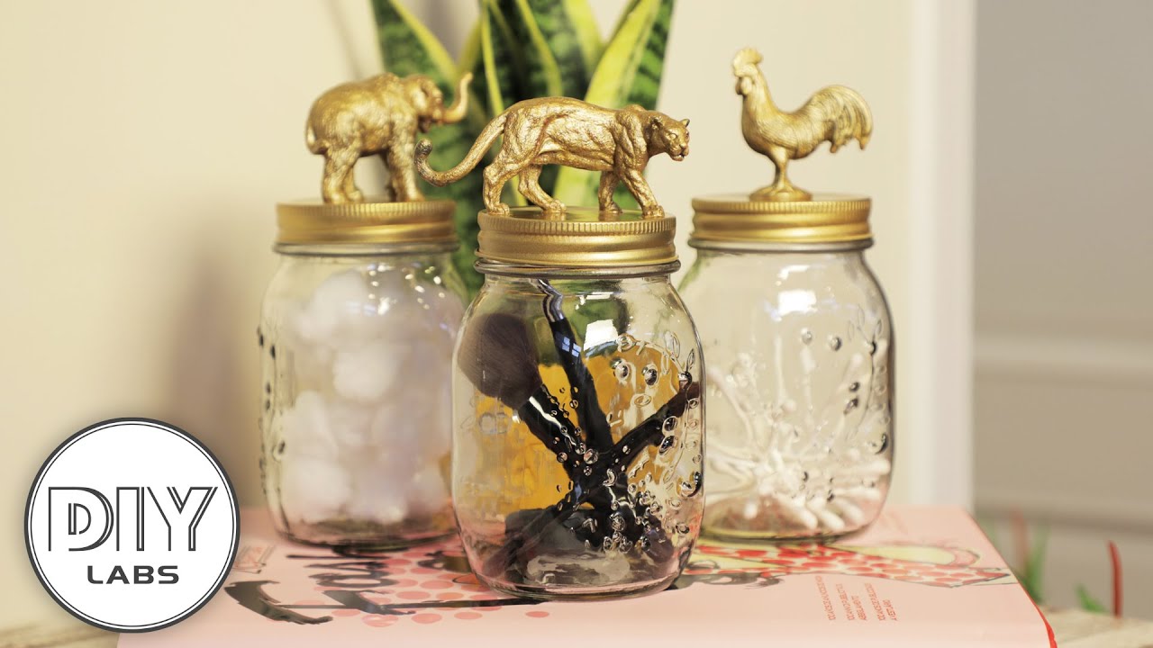 ANIMAL Storage Jars Mason Jar Craft FastnEasy DIY Labs YouTube