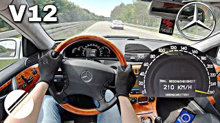 MercedesBenz CL 600 BRABUS V12 C215 TOP SPEED DRIVE ON GERMAN AUTOBAHN