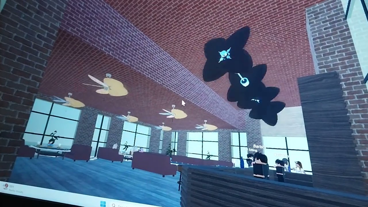 Fanimation islander & Fanimation palisade ceiling fans running on high in roblox