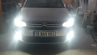 Citroen C Elysee Kisa Uzun Sis Odakli Led Montaji