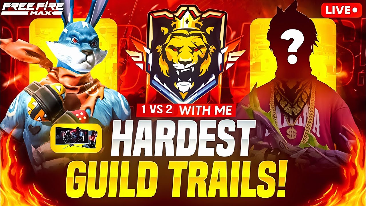 🛑 live guild test 1vs2  /  ff live  | guild test live /  free fire live | 🥵 