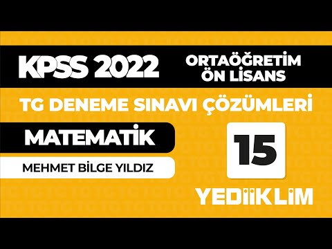 YEDİİKLİM Türkiye Geneli Deneme Sınavı 5 - MATEMATİK ÇÖZÜMLERİ - Mehmet Bilge YILDIZ