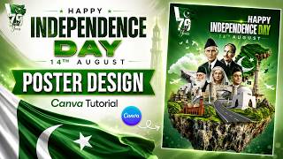14 August Poster Design in Canva | Pakistan Independence Day 2026