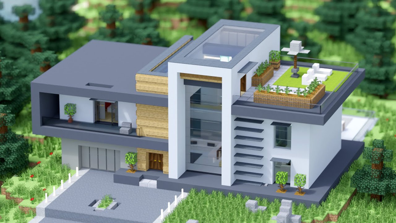 Minecraft Timelapse Modern House 3 Levels YouTube