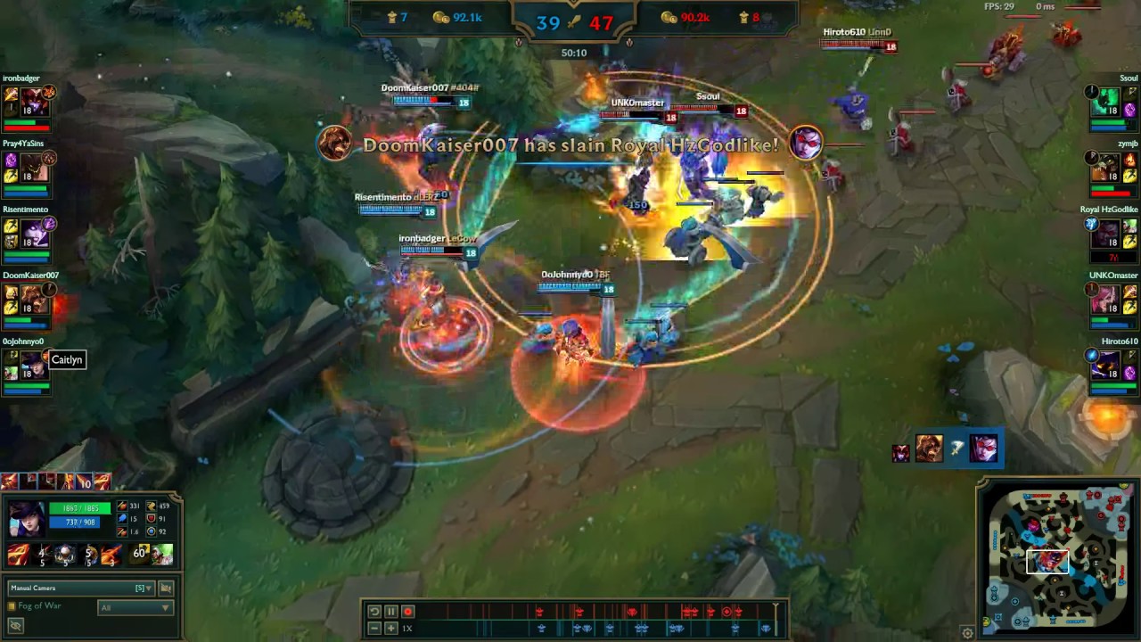 League of Legends (LOL) Caitlin Quadra kill.