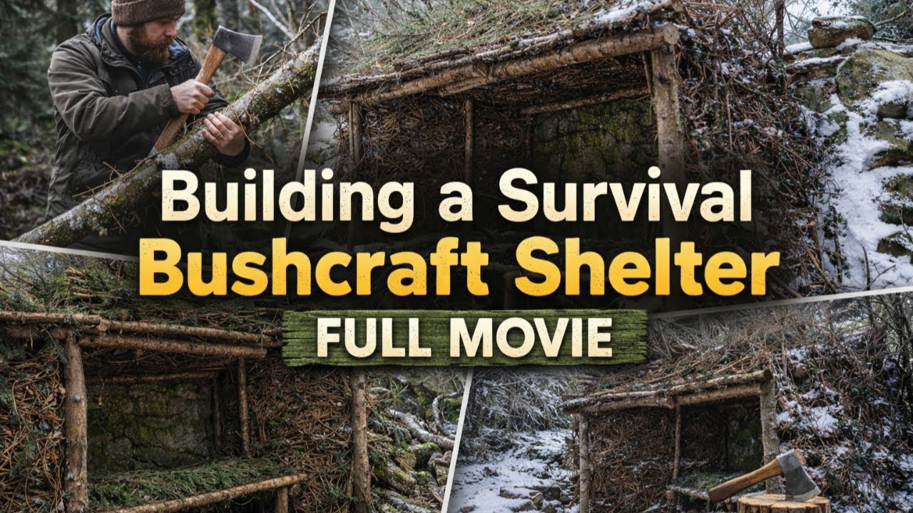 Building a Survival Bushcraft Shelter | FULL MOVIE